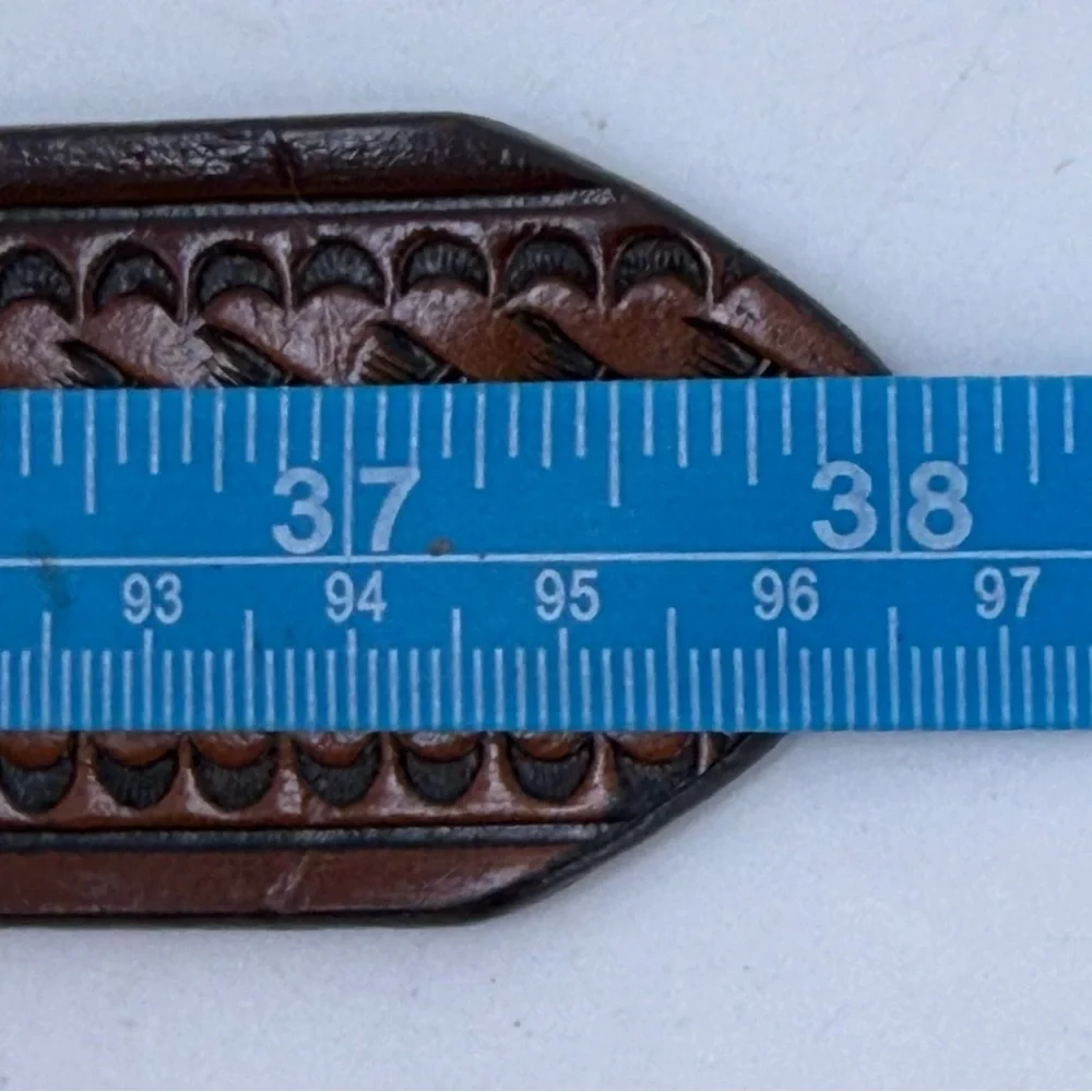 Hired Hand Leather Basket Weave Woven Design Belt Brown Men’s‎ 34 *NO BUCKLE*